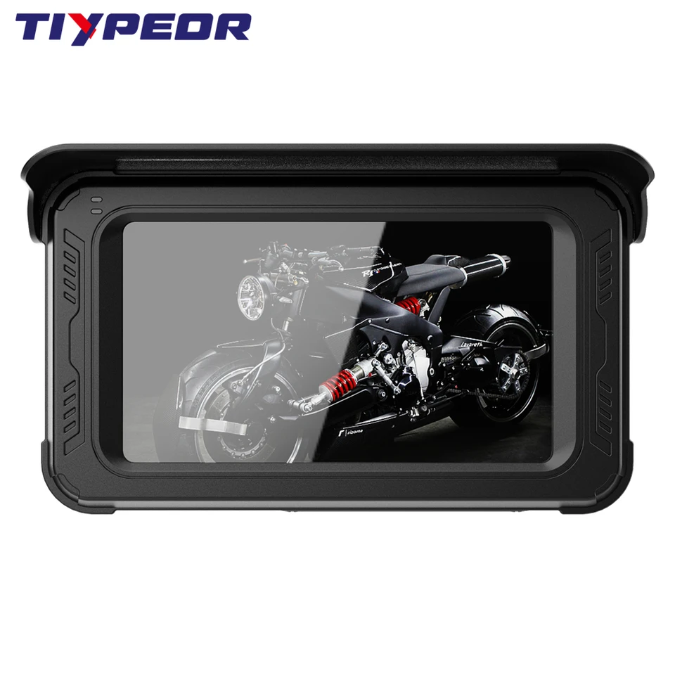 TIYPEOR GPS navigačný motocykel IPX7 nepremokavý s MOTO TPMS Monitor System Carplay Display Display Screen Prenosná Android Auto