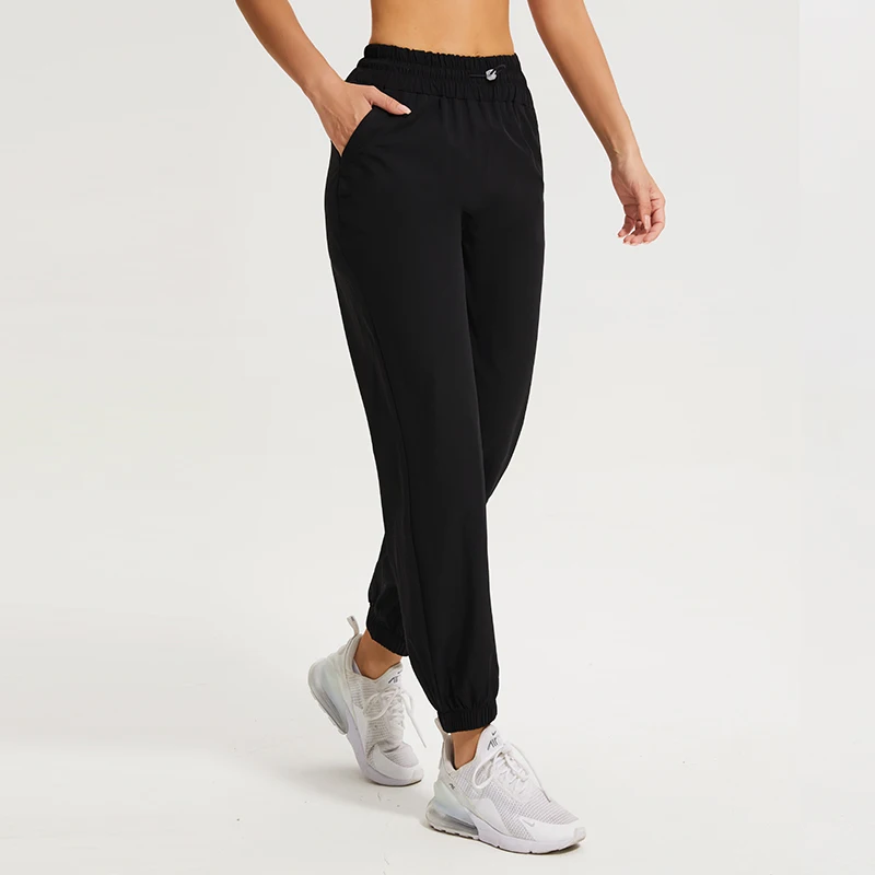 Tkané joggerové nohavice Žena Summer basketbal Elastic Elastic Pase Bym Sheatpants Rýchle suché nylonové jogy joggery pre ženy