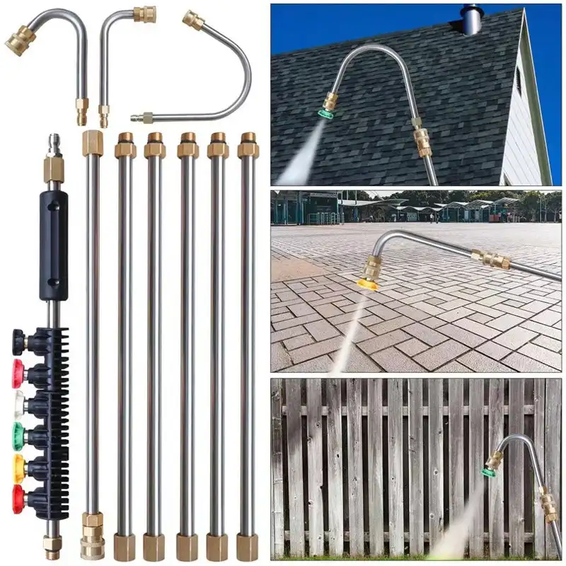 Tlaková podložka predlžovanie prútik sada Power Washher Cutter Cleaning Tools Nástroje viacúčelová predlžovacia prúty pre umývanie automobilov pre umývanie automobilov