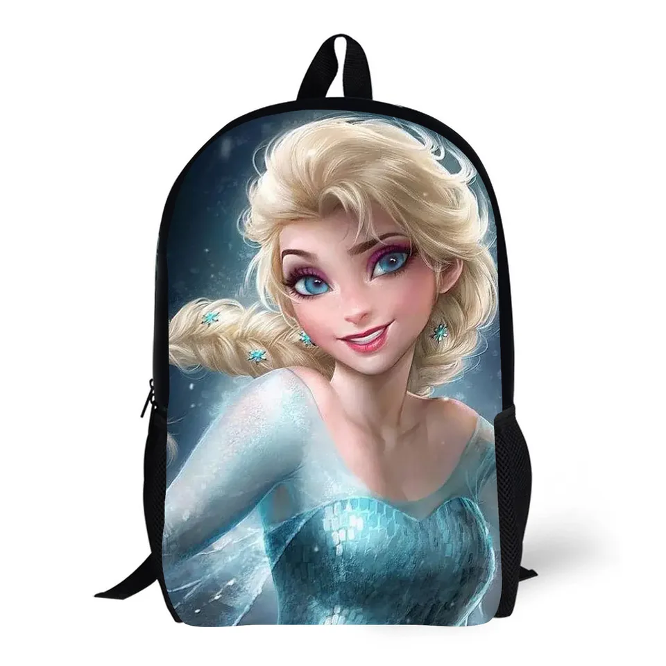 Tlač Canvas Bag Disney Cartoon Frozen Elsa pre ženy Men vodotesný batoh batoh Mochila cestovná taška batoh vbalu v taške