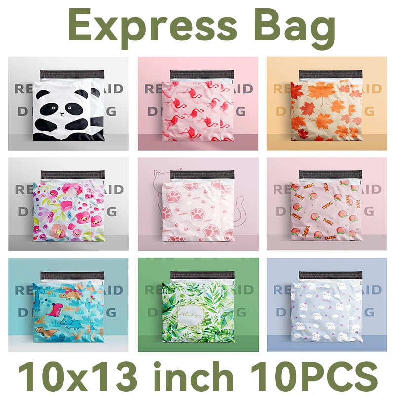 Tlač farebného expresného tašky 10ks 10x13 '' vodotesné obaly tlačené vrecko zabalené oblečenie obaly kuriér Mailer Obálky