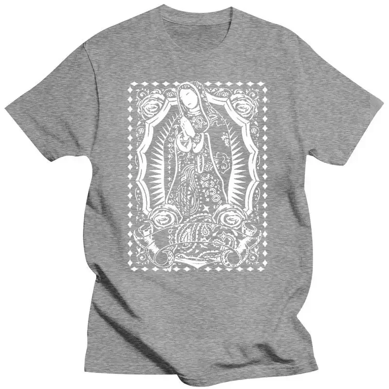 Tlač THIKS Mexican Cholo Chicano Art La Blood Tee Men letné tričko Funny tlač krátky rukáv Virgin Mary Red Bandana