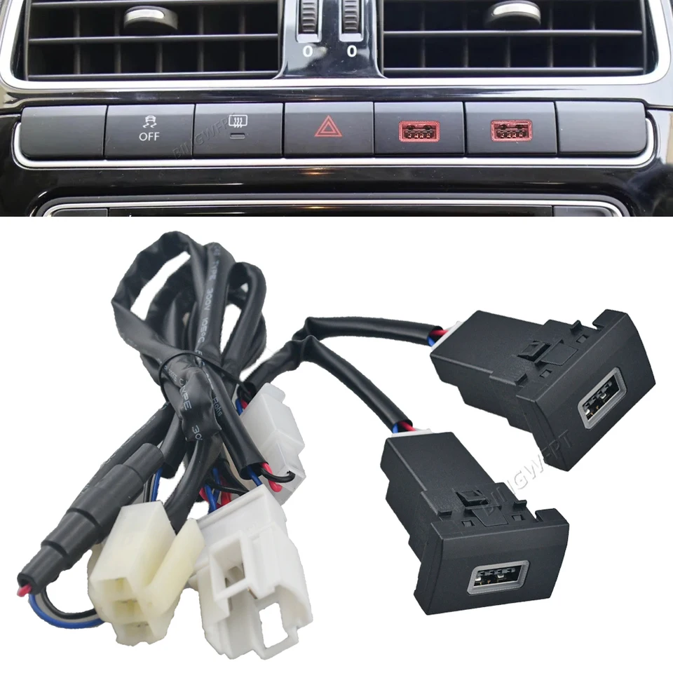 Tlačidlo Adaptéra s rýchlym nabíjaním pre Volkswagen Polo 11-13 Rýchla nabíjačka automobilu QC3.0 Typ C PD USB Rozhranie