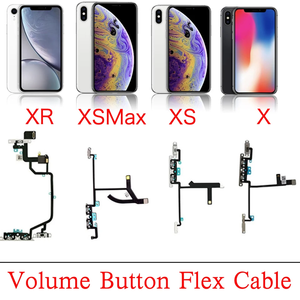 Tlačidlo hlasitosti Tichý prepínač Flex kábel vopred inštalovaný kovový držiak na držiak na výmenu pre iPhone x xr xs max