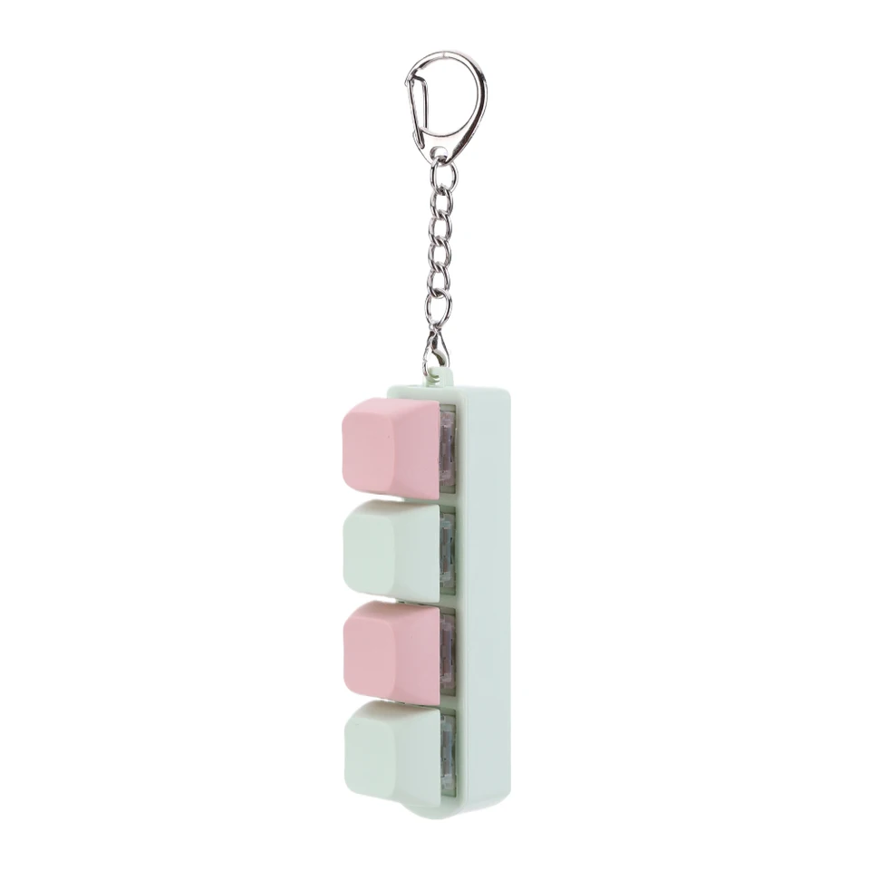 Tlačidlo Keycap Fidget Keychain 4 klávesy Klávesové dekompresné hračky DIY mechanický kľúč pre dospelých na reliéfny stres prejde čas