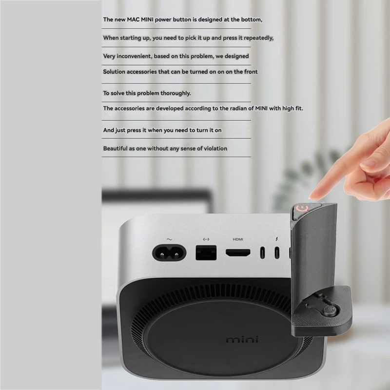 Tlačidlo napájania na vrchol pre Mac Mini M4/M4 Pro - ľahká inštalácia, vylepšená užívateľská skúsenosť