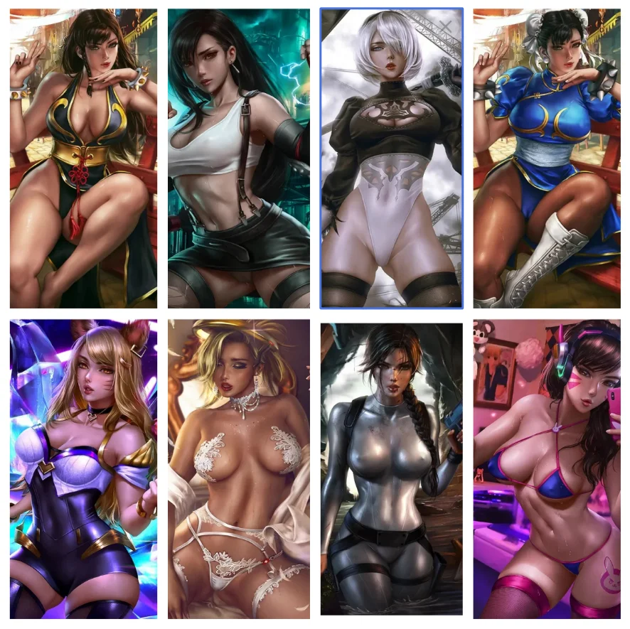 Tlačidlo Overwatch anjel nahý sexy dievča umelecké plagát maľba obývacia izba spálňa závesný obrázok