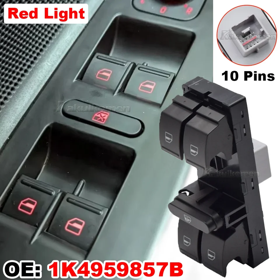Tlačidlo Prepínač piatich tlačidiel pre VW Amarok Golf 5 6 Plus Jetta Tiguan Touran Passat B6 B7 Polo 6R OE 1K4959857B 1K4 959 857B