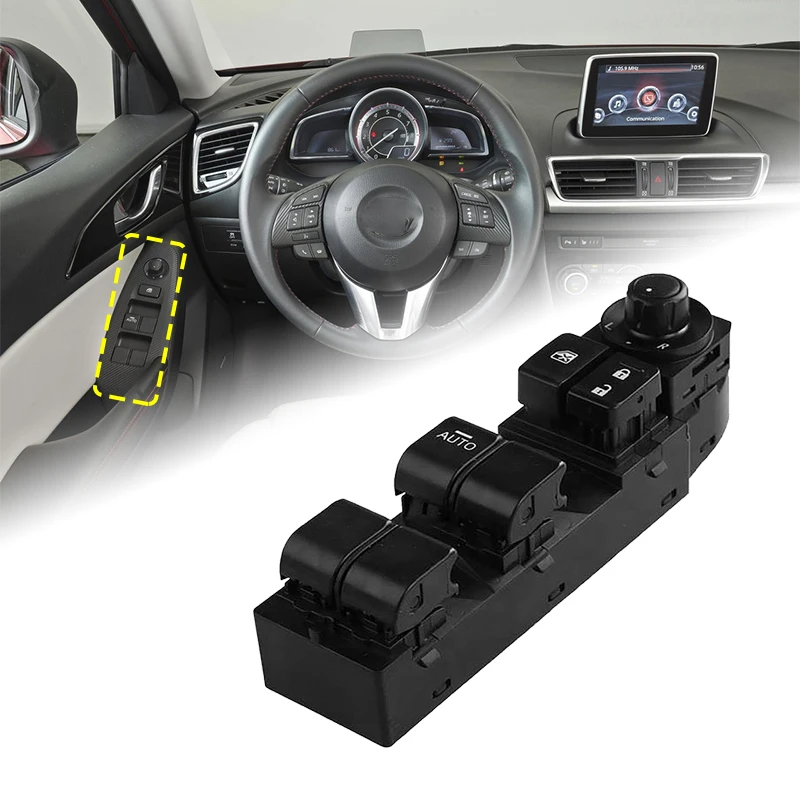 Tlačidlo prepínača okna pre Mazda CX-5 2013-2016 pre Mazda 3 Axela 2014-2017 Ovládač regulátora skla okna #BKC3-66-350A