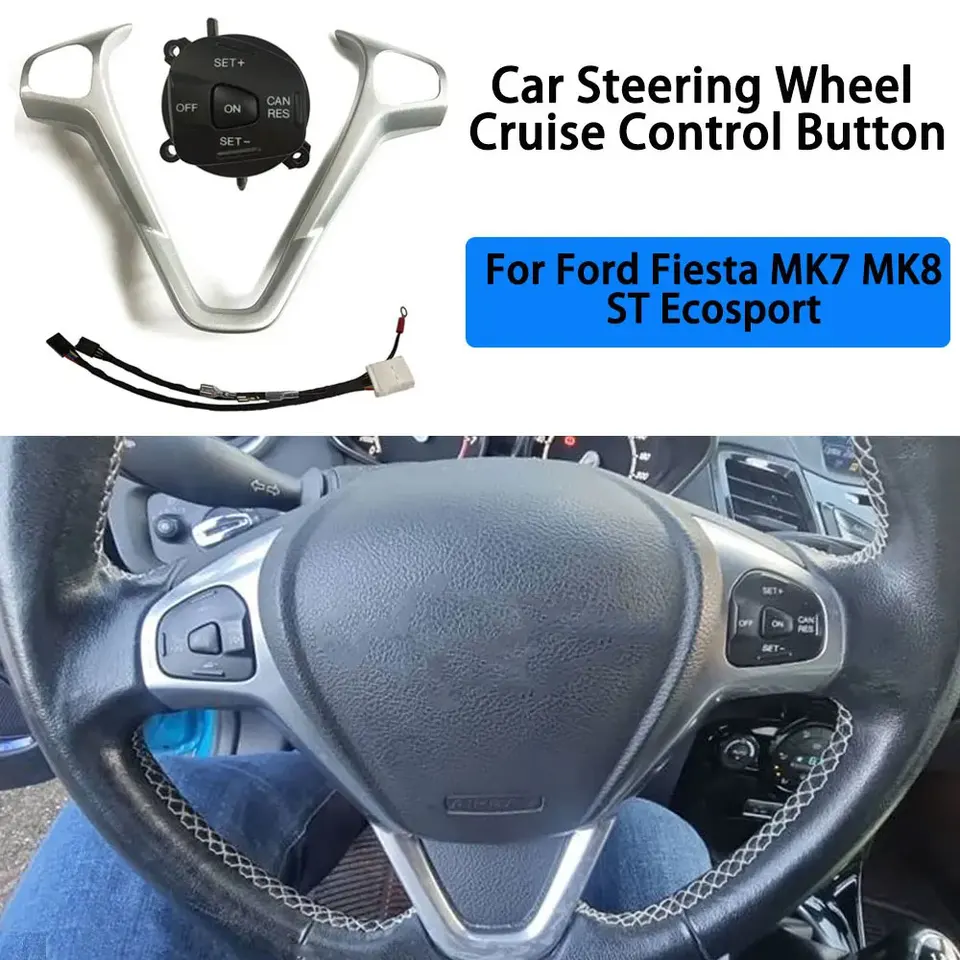 Tlačidlo volantu automobilu Multifunkcia Cruise Control Speed ​​Switch pre Ford Fiesta MK7 MK8 ST ECOSPORT 2013 Príslušenstvo Nástroje