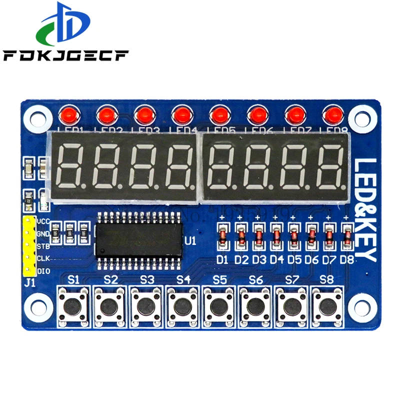TM1638 Displej modulu pre AVR Arduino Nový 8-bitová digitálna LED trubica 8-bit