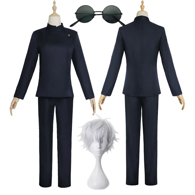 Tmavo modrá stredná škola goJo satoru cosplay kostým parochne Parochne anime jujutsu kaisen cosplay cosplay halloween outfit obleky pre mužov