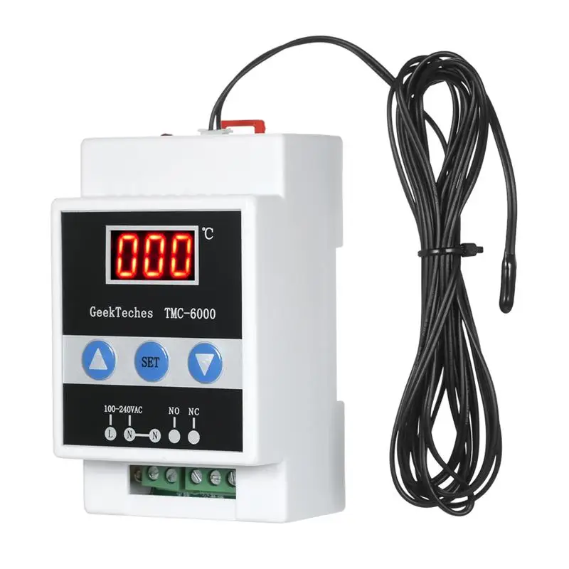TMC-6000 110-240V vodiaci koľajový termoregulátor digitálneho regulátora teploty termostat chladenie teploty zahrievania teploty