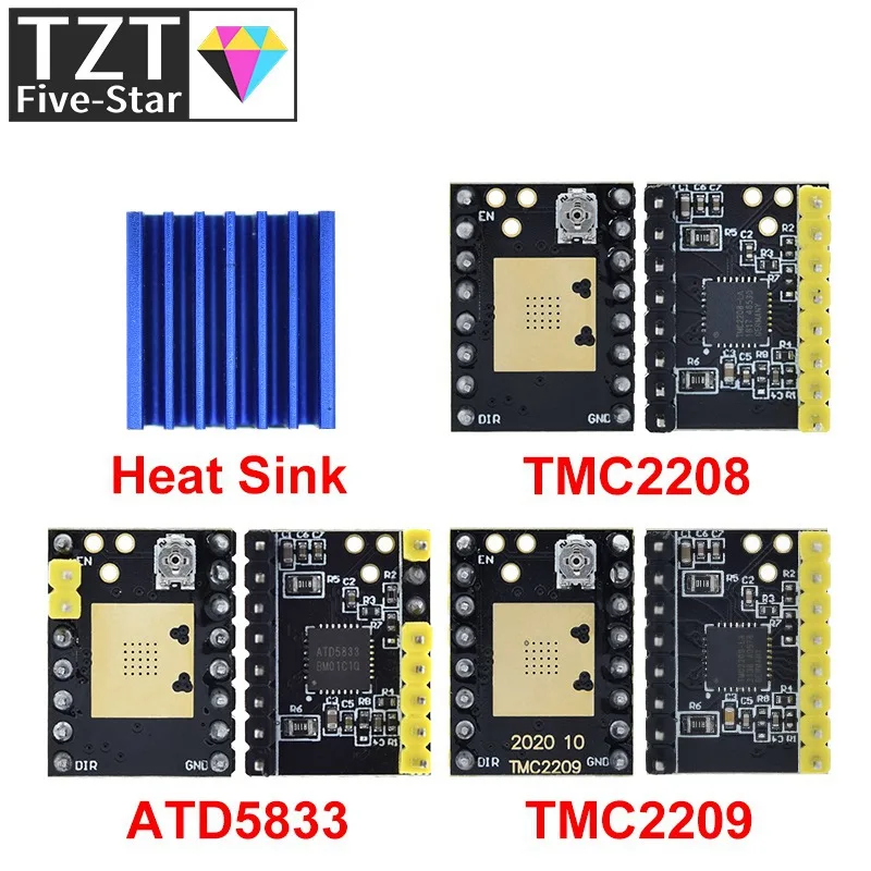 TMC2208 TMC2209 ATD5833 V2.0 s krokom s krokom s tepelným umývadlom Stepstick 3D Tlačiareň 2.5A 256 Subdivízia tichej tlače