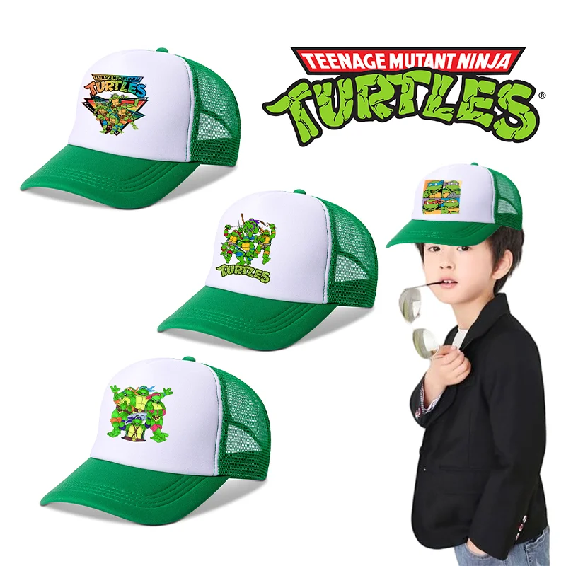 TMNT mutant ninja korytnačky deti letná čiapka anime karikatúra tlačený chlapec priedušný nastaviteľný rodič