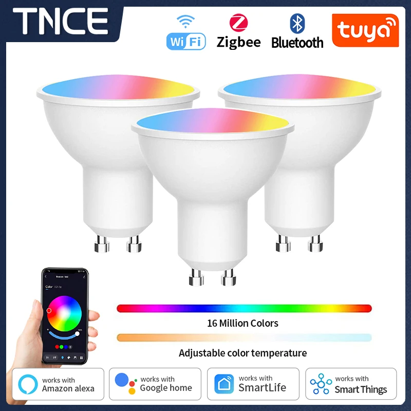TNCE GU10 ZIGBEE/Bluetooth/WiFi SMART LED LED RGB C+W WHITE DOMMABLE LAMPS EWELINK APP CONTLAGE SORTFILT Žiarovka práca s Alexa Google