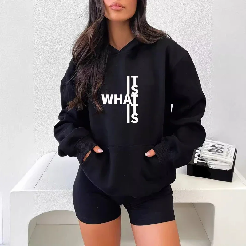 To je to, čo sa tlačí fleece s dlhým rukávom dámske dámske mikina módne písmeno Mikina mikina ženské vonkajšie oblečenie Pullover Topy