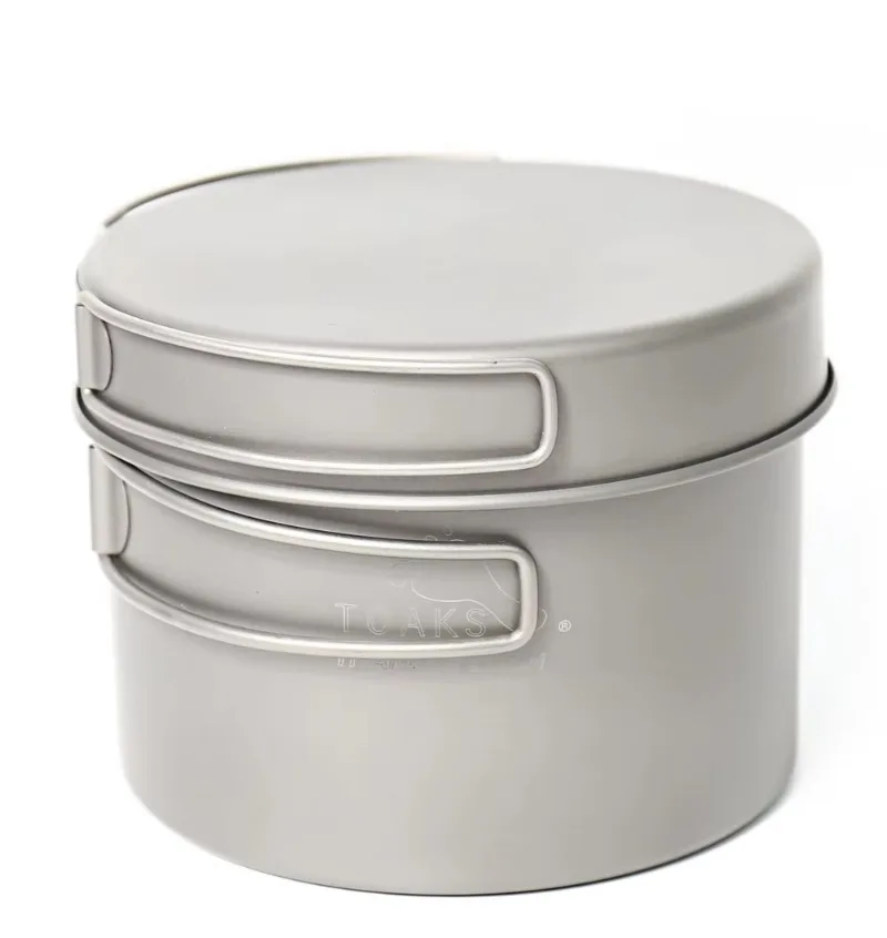 Toaks CKW-1300 Pure Titanium Ultralight Camping Equipment MOTL Pot Set so skladacou rukoväťou na turistiku vonkajší riadový riad
