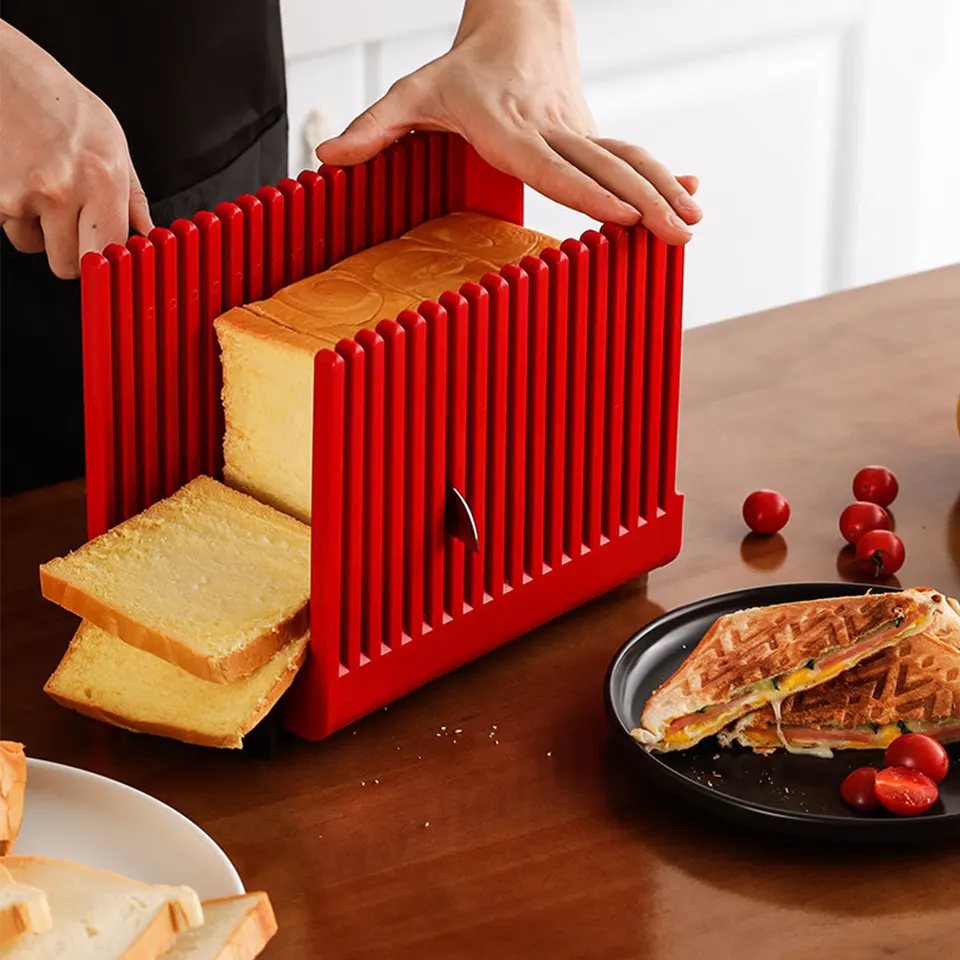 Toast Bread Slicer Skladateľný krájač chleba pre domáce chlieb Food Grade Plast bochníky sendvič s sendvičom rezačka Rovnomerné rezanie