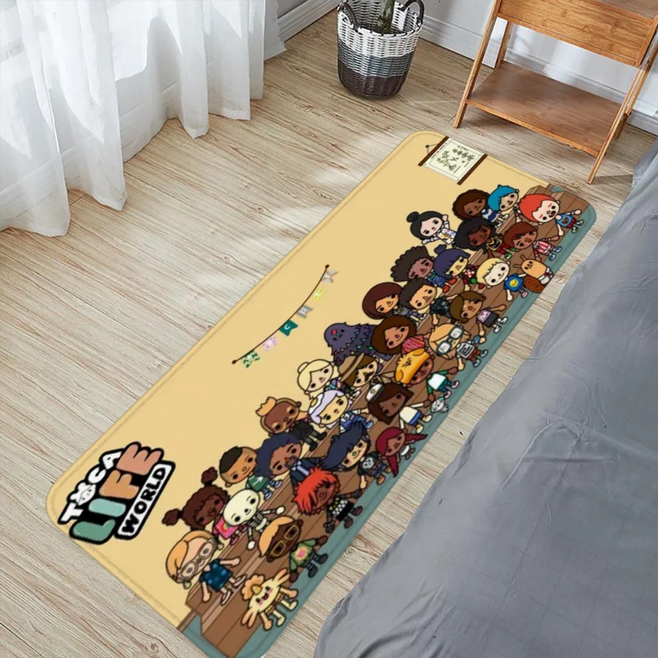Toca Boca Toca Life World Dvers Floor Mat Room Vstup koberec pre kuchynské koberce Domáce prísady Kúpeľňa rohože koberce noha