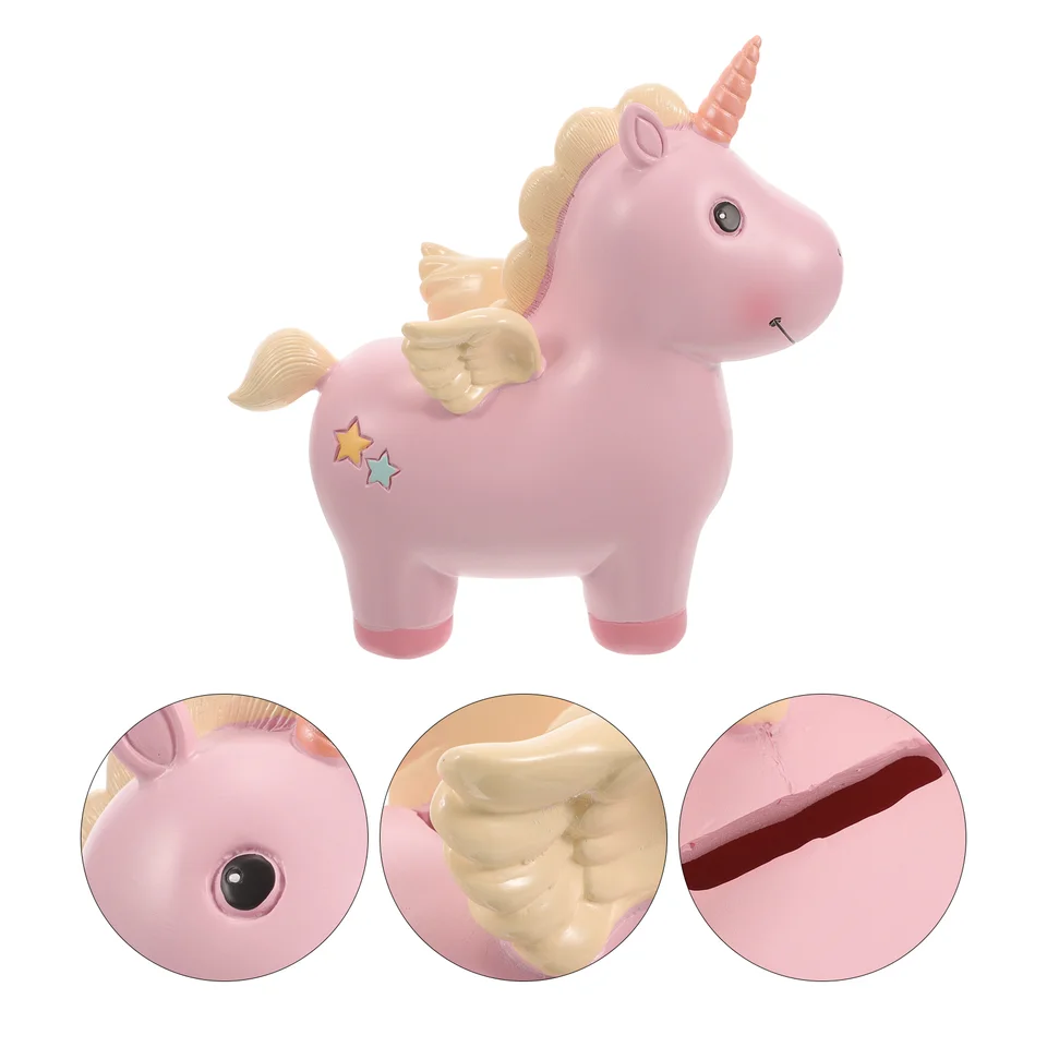 Toddmomy Rainbow Unicorn Piggy Bank Girls Resin Unicorn Piggy Bank Toy Kid peniaze brehy brehy brehy jednorožce darčeky