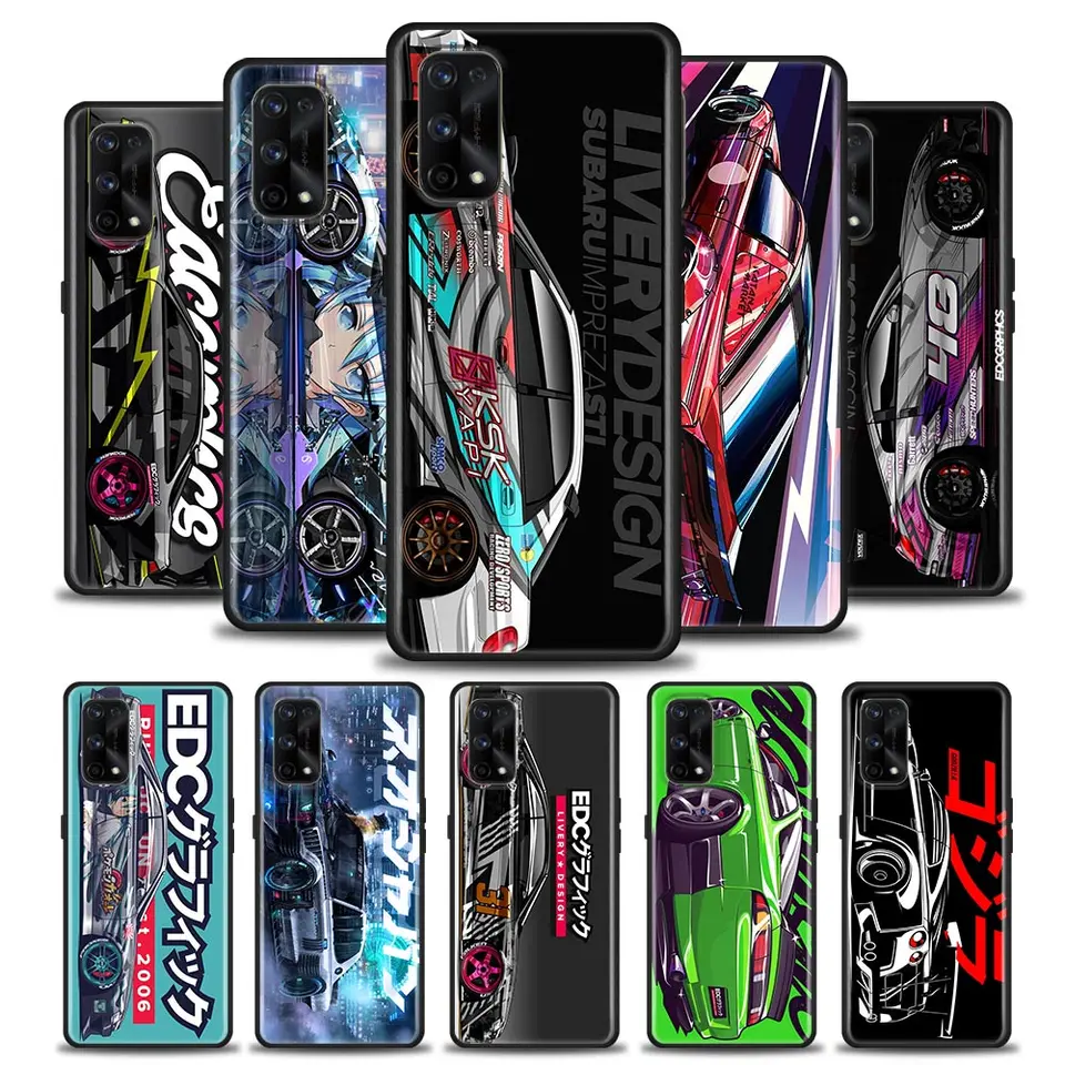 Tokio Sports Car JDM Drift Funda Case pre Realme GT 2 Pro Master Neo2 Narzo 50 50i 50A 5G C35 C33 C31 C30 C21 V25
