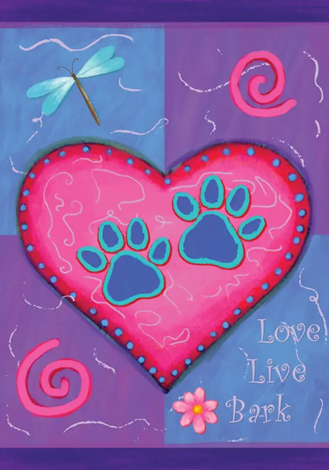 Toland Home Garden 112623 Láska Live Bark Valentine Vlajka 12x18 palca obojstranná valentínska záhradná vlajka pre vonkajší dom V-deň FL