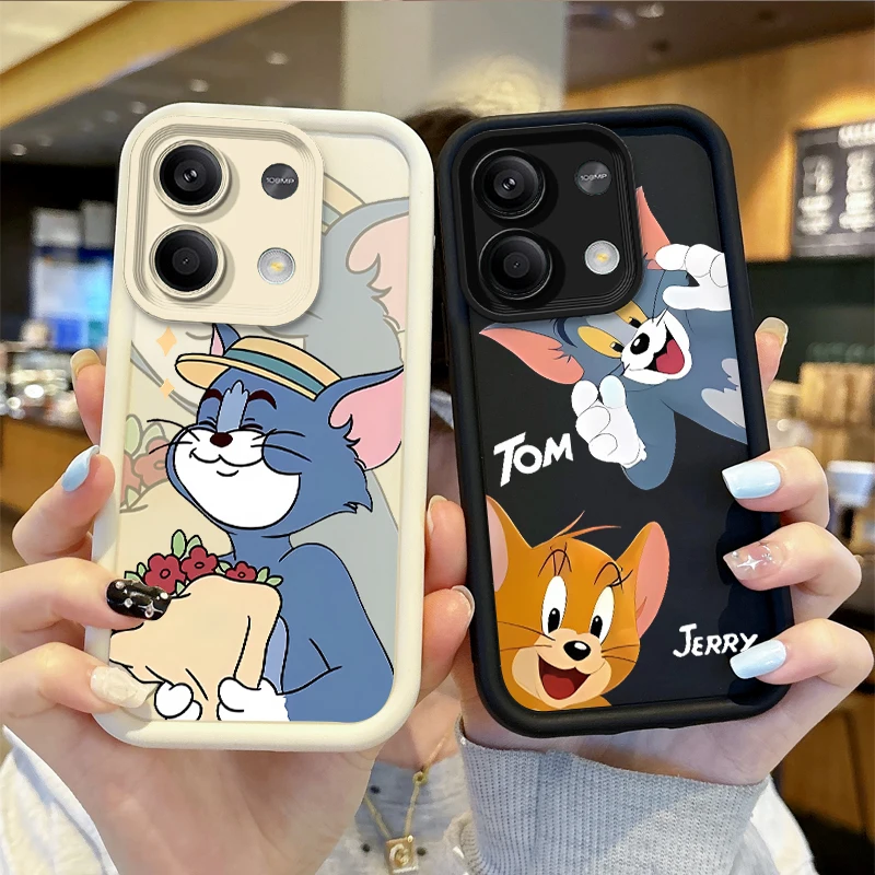 Tom a Jerry Non-Slip Pase pre Redmi Note 13 12 Pro Plus 5G Poznámka 13 12 11 10 9 Pro 12c 10c 9c A2 A1 Strap odolný zadný kryt