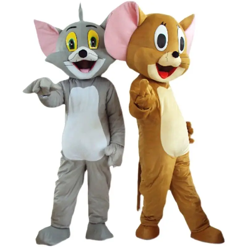 Tom Cat a Jerry Mouse Cartoon Character Cosplay maskot kostým Halloween Party Fancy Dress Reklama karnevalové rekvizity darčeky