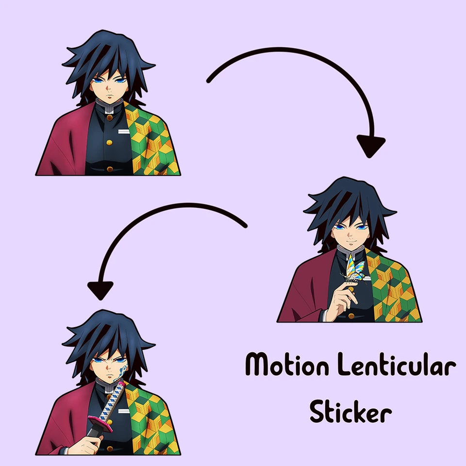 Tomioka Giyuu Sticker Demon Slayer Kimetsu no Yaiba Anime Motion Sticker Vodotesné nálepky pre auto, laptop, chladničku atď. Darček