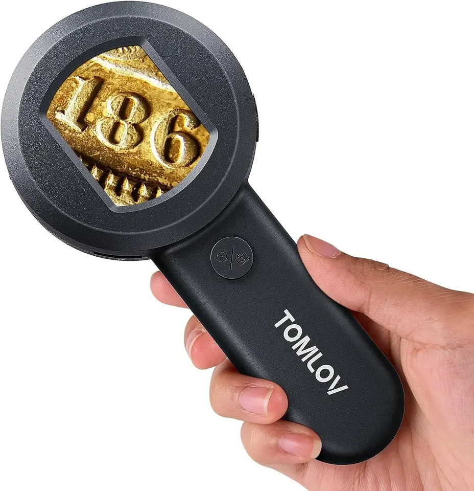 Tomlov P10 mikroskop pre dospelých pre deti ručný lupienok so svetlom pre chyby zberateľa mincí prenosný 100x klenotníci Loupe