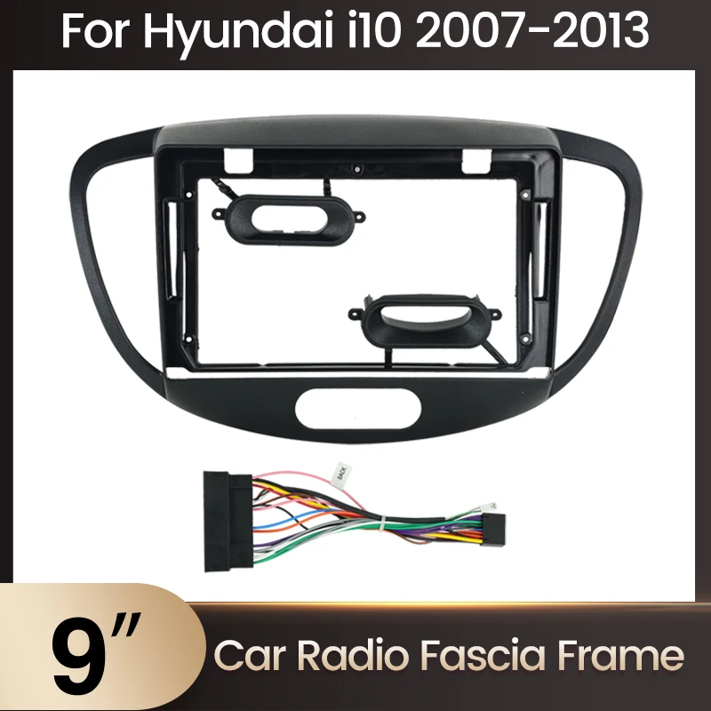 Tomostrong Car Radio Fascia Rám pre Hyundai I10 2007-2013 Navigačné stereofónne obloženie panelovej súpravy Radio Panel Kit Canbus Adapter Box