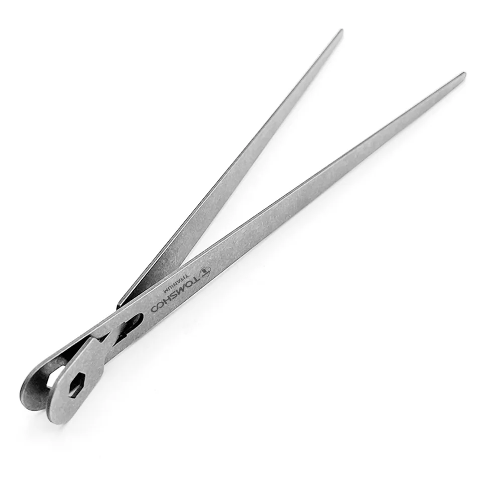 Tomshoo Titanium Food Tongs na varenie všestranných grilovacích náradia kemping dodáva chlieb kliešte odnímateľné prenosné paličky