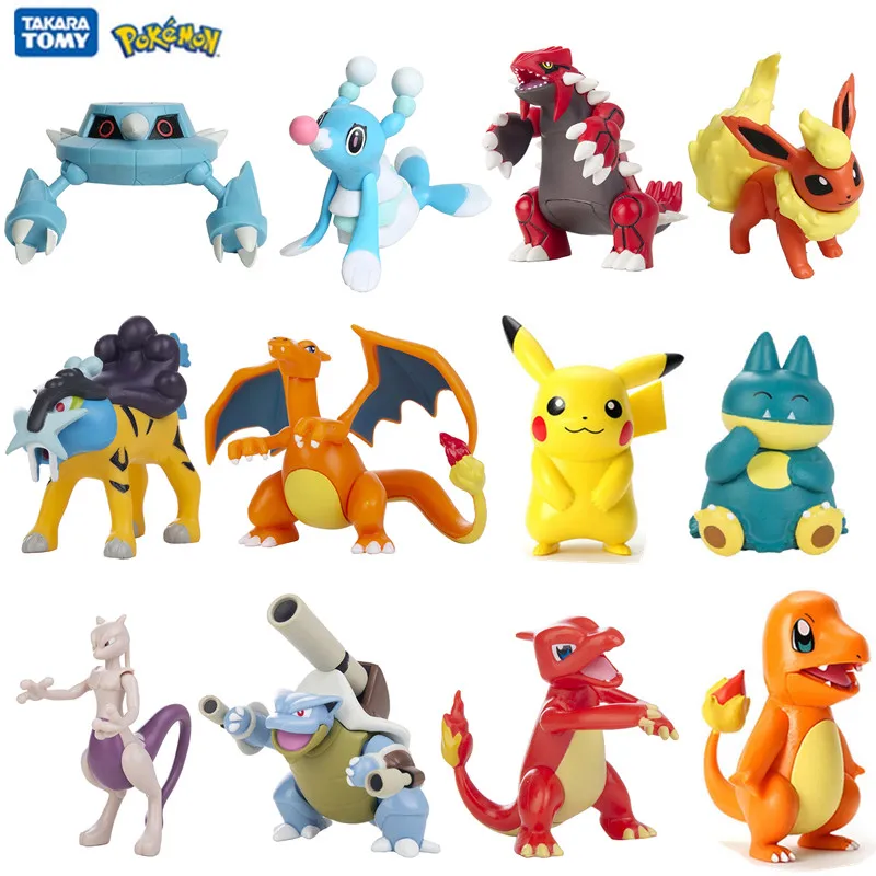 Tomy Nové rôzne štýly Pokémon 4-13 cm anime figúrka Pikachu mewtwo eevee vulpix bulbasaur zbierka Pet Action Model Toy Gift