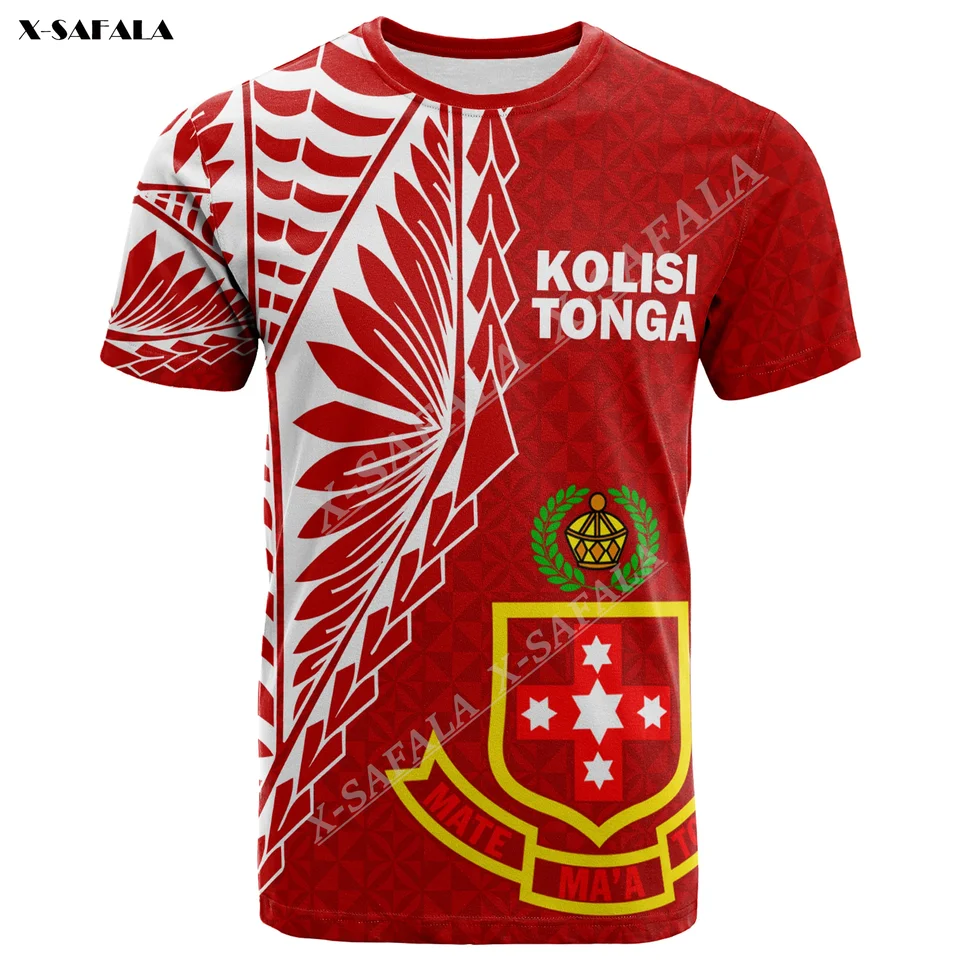 Tonga Kolisi Atele Tongan Polynézsky 3D tlač Men Tričká Topky Tops Tops Tops Krátke rukávy Príležitostné mliečne vlákno Rýchle suché priedušné