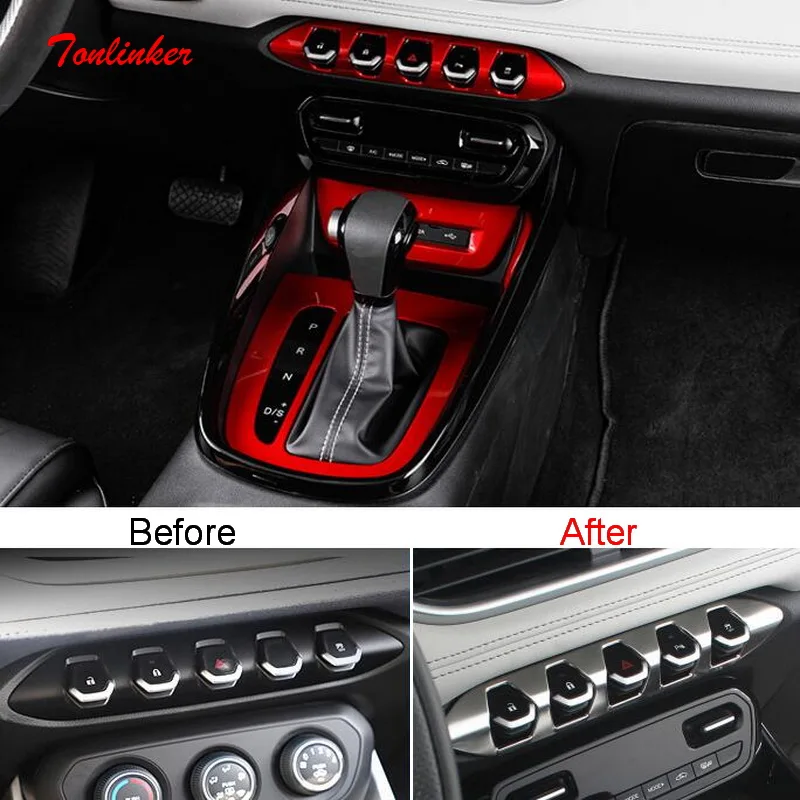 Tonlinker Interiér Center Center Console Panel Panel pre Chevrolet Captiva 2019-20 Styling automobilu 1ks z nehrdzavejúcej ocele