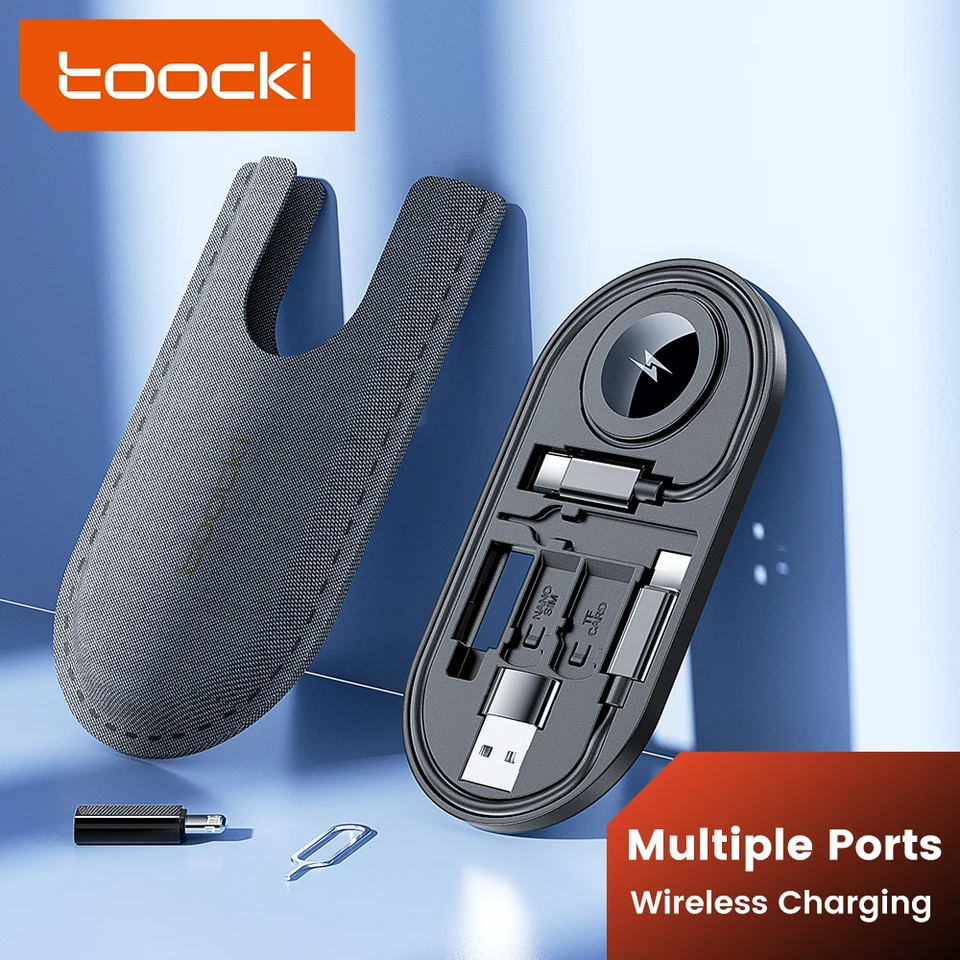 Toocki pre iPhone a Iwatch Travel Charger Kit Compakt Storage Box pre iPhone 15 14 13 12 xr xs 8 7 Iwatch Series Wireless nabíjačka