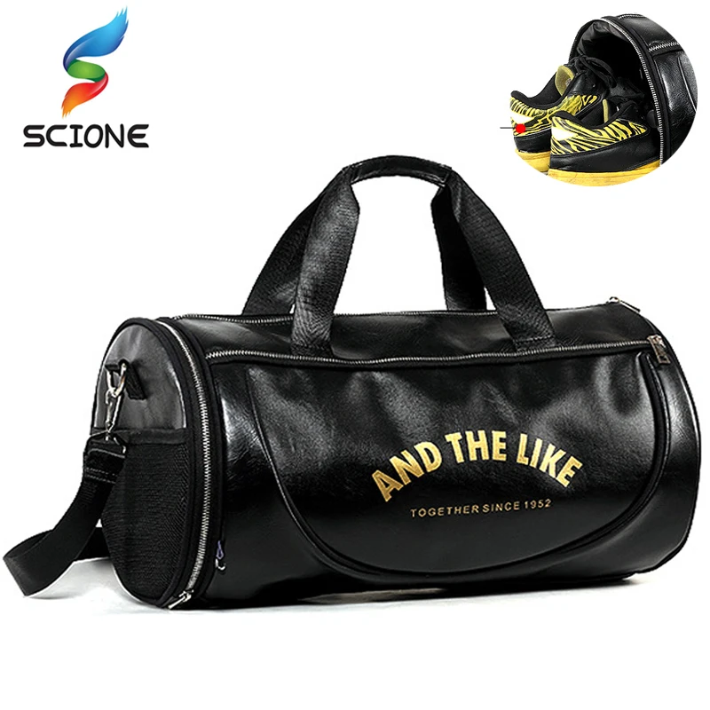 Top PU Outdoor Sports Gym Bag Men Dámske s topánkami Skladovacia výcvik Fitness Multifunkčné ramenné vrecká cestovanie jogy kabelky