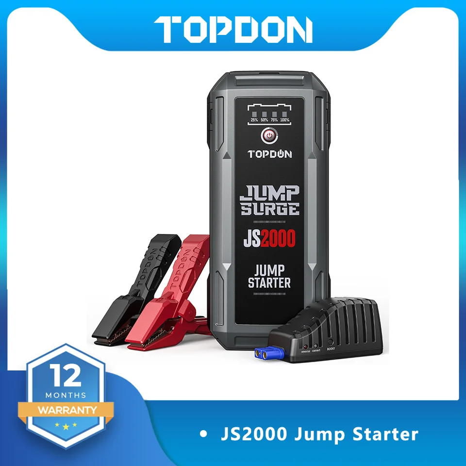 Topdon JS2000 2000A Jump Jump Starter Power Bank LED svetlo 16000 mAh