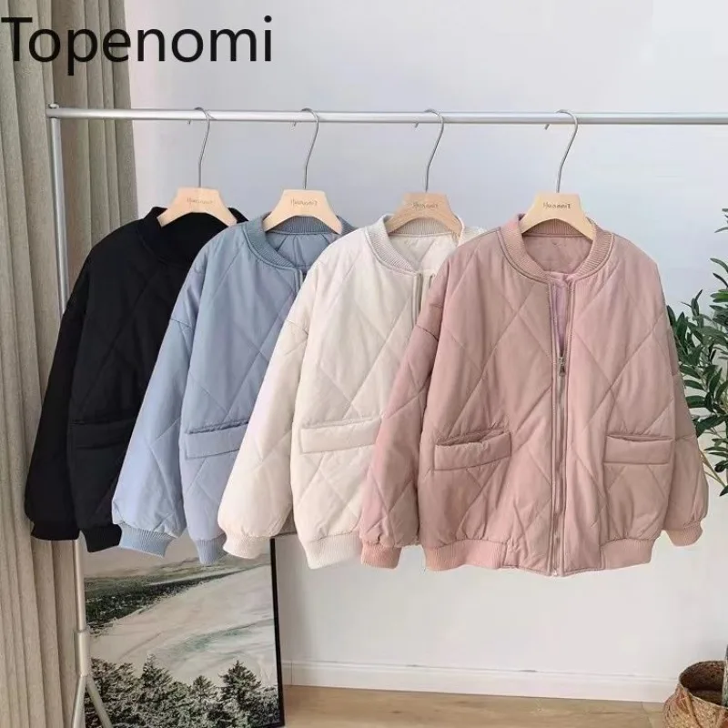 Topenomi argyle zips prešívané kabáty Dám