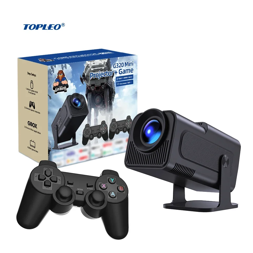 Topreo 4K Video projektor Proyectores LED HOME HY320 Games Console Stick Smart Projector 1080p Prenosný projektor Android WiFi