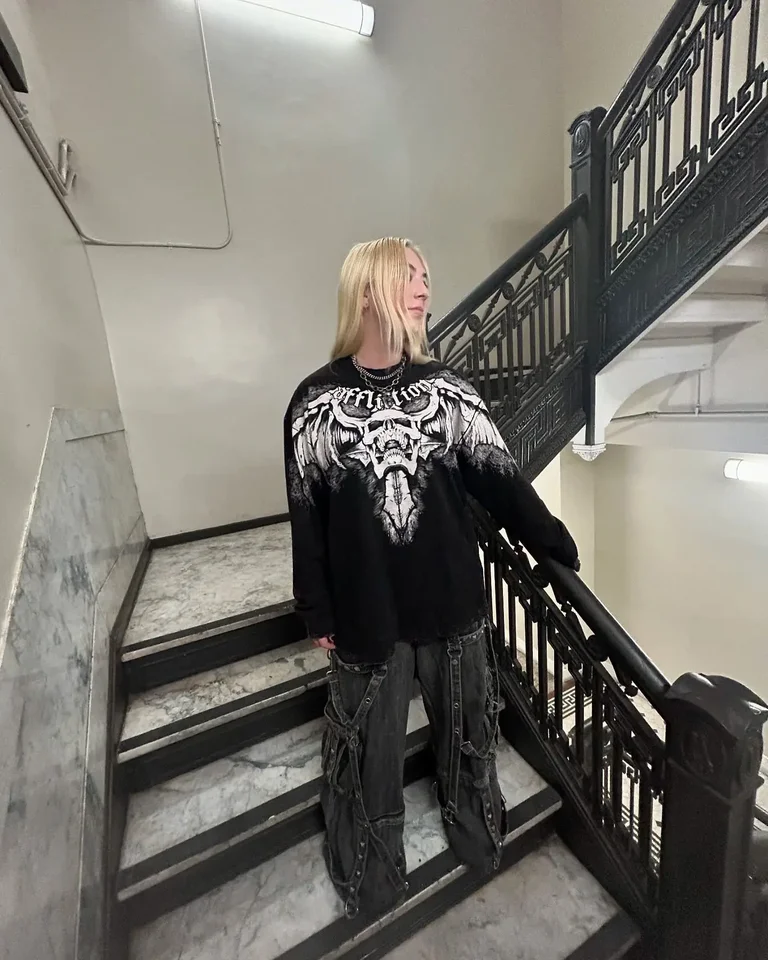 Topáky hip hopovej posádky s dlhým rukávom pre mužov a ženy pre mužov a ženy neformálne gotické oblečenie na ulici Wear Wear