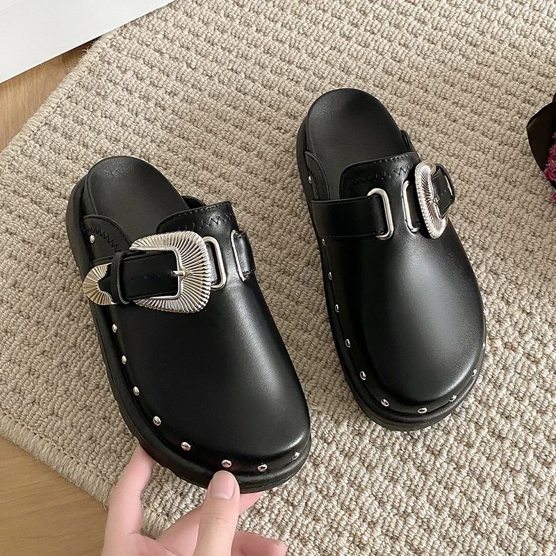 Topánky pre dámske 35 42 ulice Punk Plippers New Hot Sale módne lem Kožené topánky jarný predaj Pohodlné príležitostné topánky