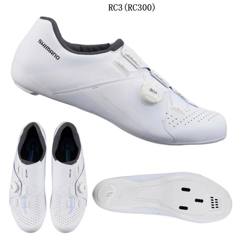 Topánky shimano rc300 RC3 Sneaker Road Cycling Cycling Lock topánky biele farebné muža Verzia štandardná veľkosť