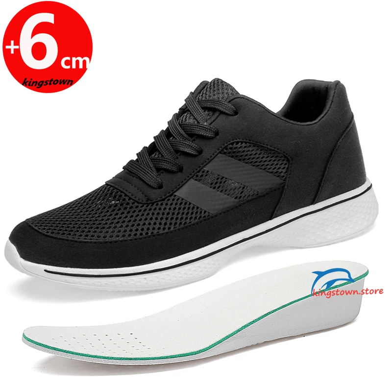 Topánky výťahu pre mužov s výškovým posilňovacími odnímateľnými výťahmi na päty a štýlom tenisiek Zvýšte stieseň o 6 cm