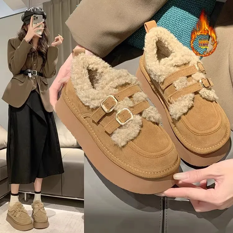 Topánky Žena 2024 Modis Clogs Platforma Príležitostné ženské tenisky Slip-On Nové roztomilé poplochu zimné sklzy na retro móde dámske topánky