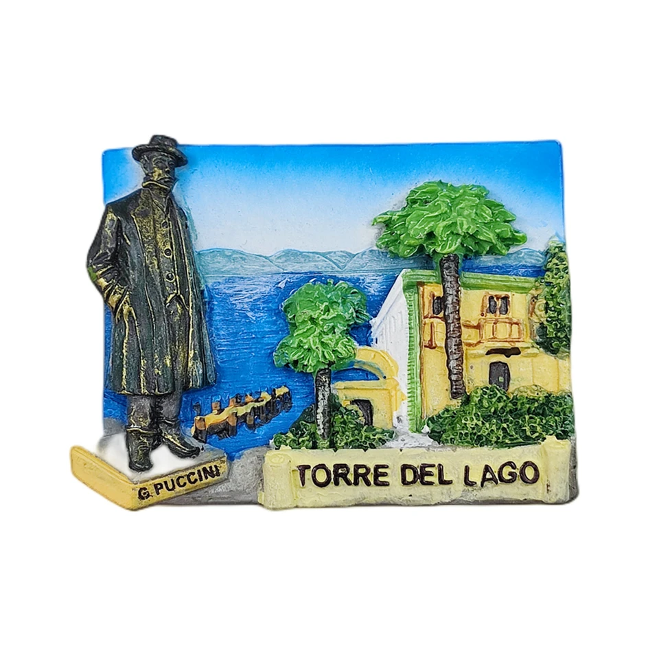 Torre del Lago Taliansko 3D chladnička Magnet Darček, ručne vyrábaná živicová kolekcia chladničky Domov a kuchyňa