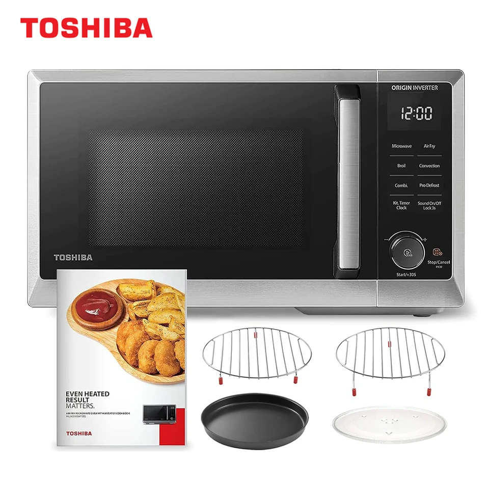 Toshiba 6-v-1 meničová doska Mikrovlnná rúra Air Fryer Combo Master Series Broil Convetion Speed ​​Combi dokonca odmrazenie