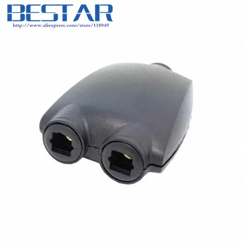 Toslink Digital Optical SPDIF Audio 1 Vstup do 2 výstupného splittera adaptér Adaptér čierny