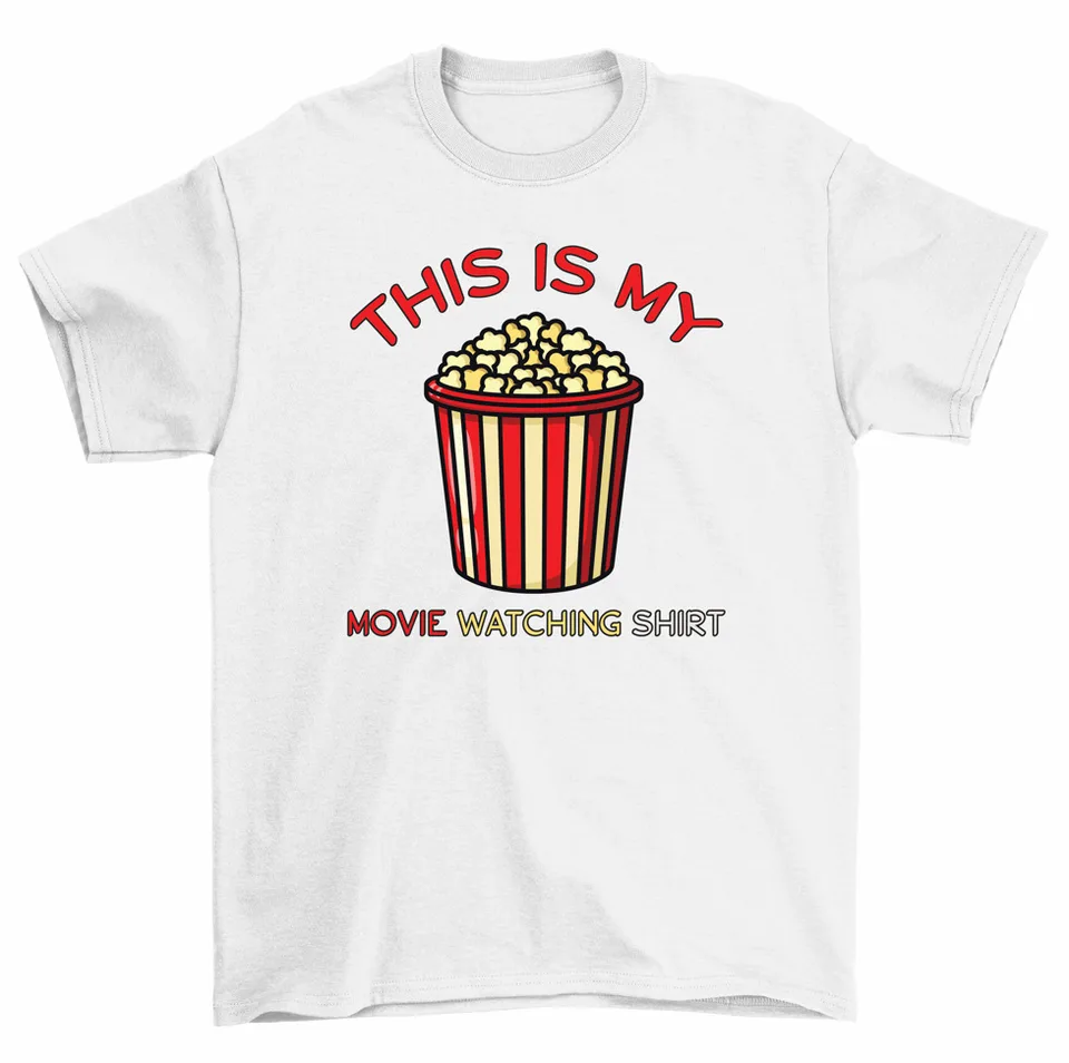 Toto je môj film Sledovanie tričku Popcorn Tričko Men Dámske vysokokvalitné 100%bavlnené krátke rukávy